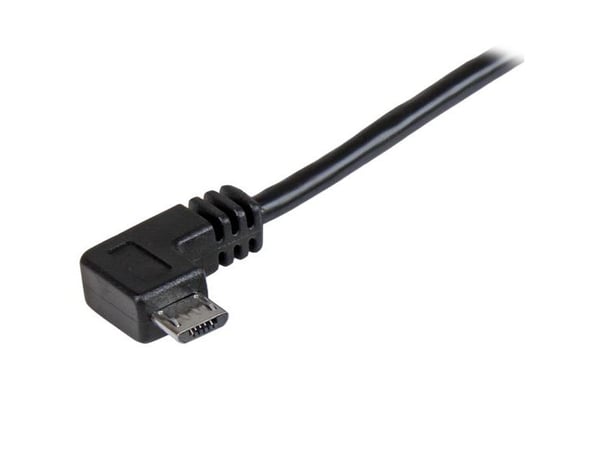 StarTech 1m 3 ft Micro-USB Charge-and-Sync Cable - Right-Angle Micro-USB - M/M - USB to Micro USB Charging Cable - 30/24 AWG (USBAUB1MRA) - USB-kab...