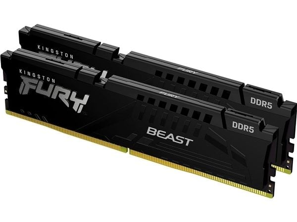 Kingston FURY Beast - DDR5 - sett - 32 GB: 2 x 16 GB - DIMM 288-pin - 5600 MT/s / PC5-44800 - CL36 - 1.25 V - ikke-bufret - on-die ECC - svart
