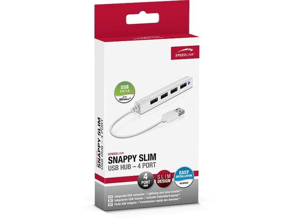 SPEEDLINK SNAPPY SLIM - Hub - 4 x USB 2.0 - stasjonær