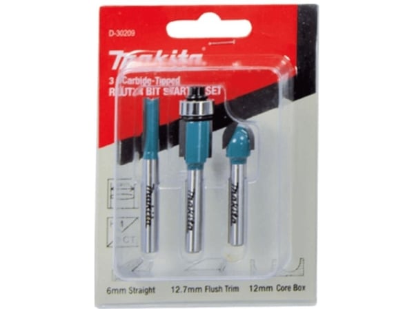 Makita - Routerspissett - 3 deler - for Makita DRT50Z, RT001GM205