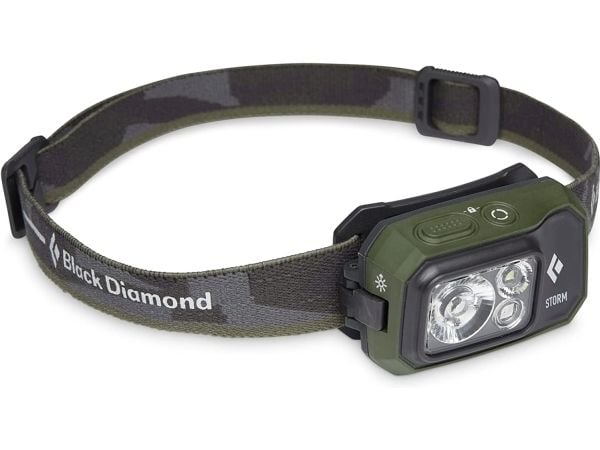 Black Diamond Storm 450, Hodebåndslommelykt, Oliven, 1 m, IP67, 450 lm, 12 m