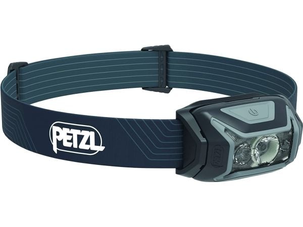 Petzl ACTIK, Taskulamppu otsanauhalla, Harmaa, Painikkeet, IPX4, 1 lamppua, 2 lm