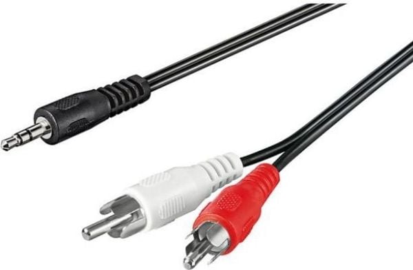Goobay 50440, 3.5mm, Hankjønn, 2 x RCA, Hankjønn, 0,5 m, Sort