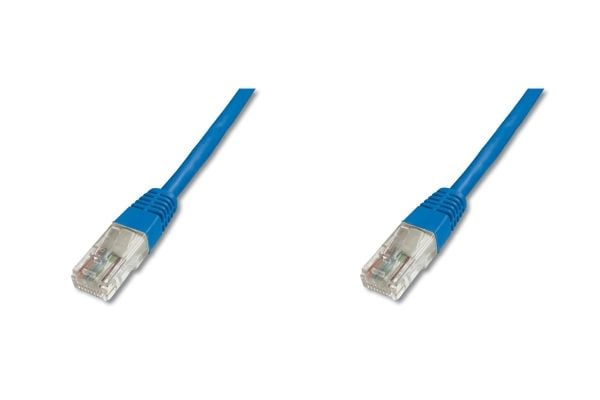 DIGITUS Premium - Koblingskabel - RJ-45 (hann) til RJ-45 (hann) - 0.5 m - UTP - CAT 5e - med støvel - blå