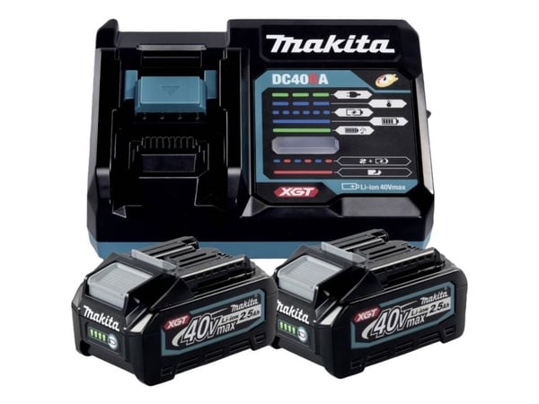 Makita 40 V XGT -akku- ja laturipaketti 2 x 2,5 Ah 191J81-6, MAKPAC