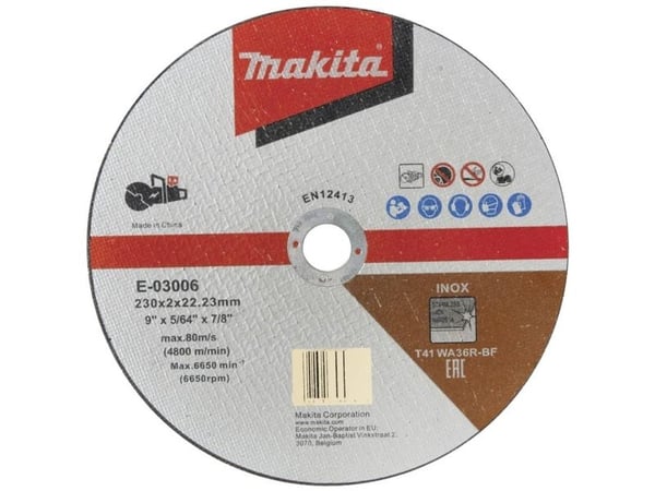 Makita - Skjæreplate - for rustfritt stål - 230 mm - grovkorn: WA36R