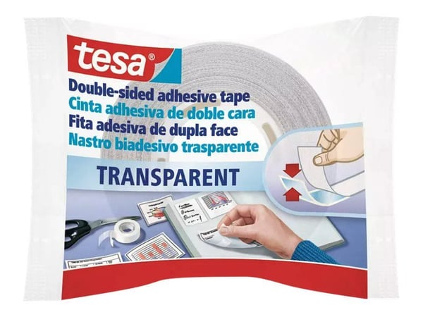 Tesa - Dobbelsidig tape - 12 mm x 10 m - polypropylen - krystallklar