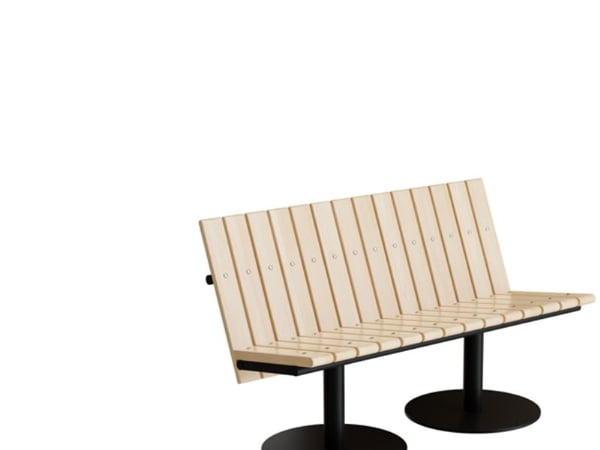 Sofa Cirkum, 3-pers høj, massiv eg, sort understel