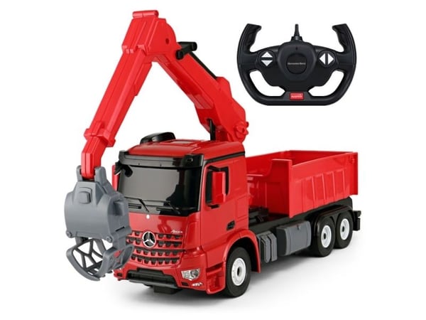 Rastar Mercedes-Benz Arocs RC-kuorma-auto nosturilla 2.4G, keltainen