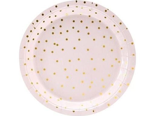 PartyDeco TPP50-081J, Plate, Rund, Papir, Rosa, Mønster, 6 stykker