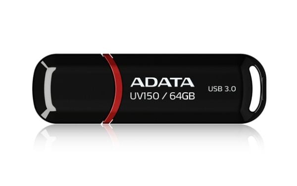 ADATA DashDrive UV150 - USB flash-enhet - 64 GB - USB 3.0 - svart