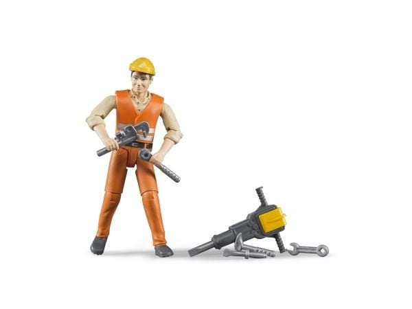 Bruder Construction worker with accessories toy
