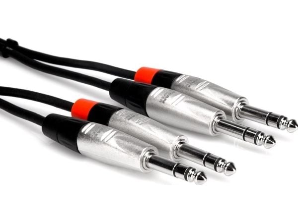 Hosa Technology HSS-005X2, 2 x 6.35mm TRS, Hankjønn, 2 x 6.35mm TRS, Hankjønn, 1,5 m, Sort
