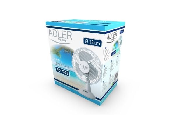 Adler AD 7302, Husholdningsvifte, Hvit, Gulv, Bord, 56 dB, 23 cm, 840 m³/t