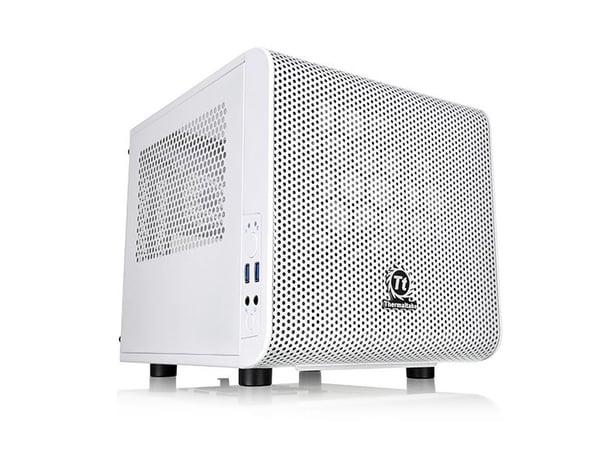 Thermaltake Core V1 Snow Edition - Tower - mini-ITX - sidepanel med vindu - ingen strømforsyning (PS/2) - hvit - USB/lyd