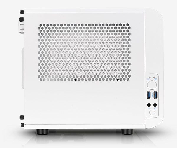 Thermaltake Core V1 Snow Edition - Tower - mini-ITX - sidepanel med vindu - ingen strømforsyning (PS/2) - hvit - USB/lyd