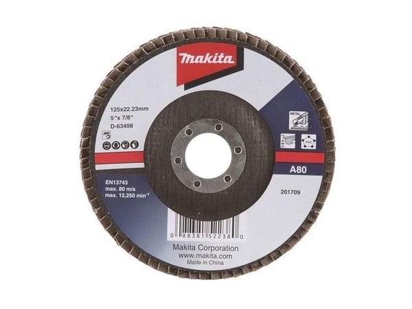 Makita - Klaffplate - for tre, metall, plast, ikke-jernholdig metall - 125 mm - grovkorn: A80