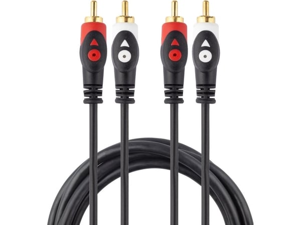 Libox RCA (Cinch) x2 til RCA (Cinch) x2 kabel 3 m svart (LB0020)