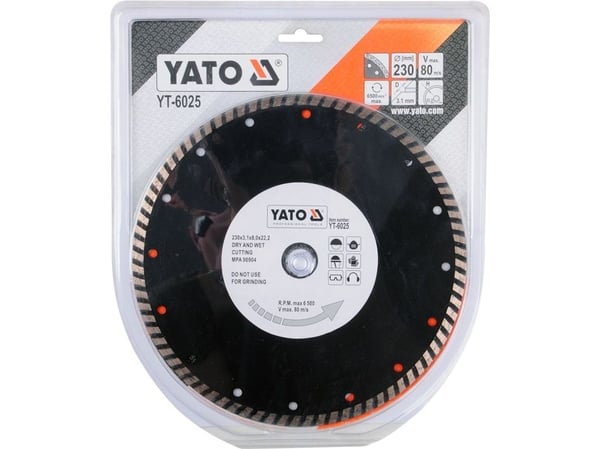 Yato YT-6025, Diamant-kappeskive (turbo-kant), Betong, Stein, 23 cm, 725 g, 1 stykker