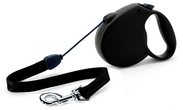 Flexi Guinzaglio Avvolgibile a corda Standard Misura M 5 m peso massimo 20 kg, Koira, Joustava hihna, Musta, Naru, 20 kg, Yksivärinen