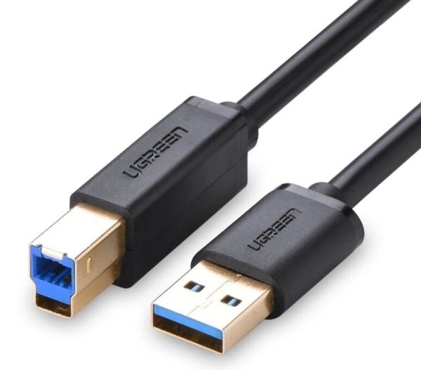 Ugreen 30753, 1 m, USB A, USB B, Hankjønn/hankjønn, Sort