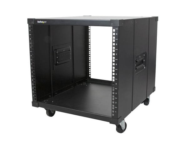 Startech Flyttbar serverhylla med handtag - 9U - Rack - svart - 9U - 23"