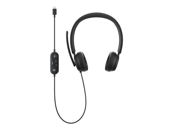 Microsoft Modern USB-C Headset for Business - Hodesett - on-ear - kablet - USB-C - svart - Certified for Microsoft Teams