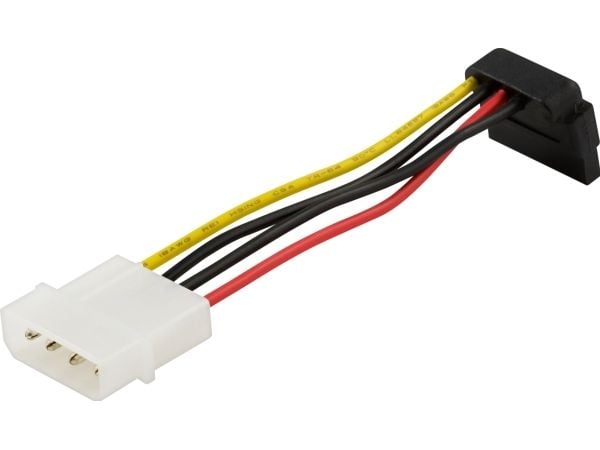 Deltaco Virtakaapeli, serial-ATA kiintolevyille, kulmaliittimellä, Uros/naaras, Molex (4-pin), SATA 15-pinninen, SATA I