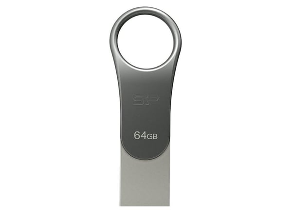 SILICON POWER Mobile C80 - USB-flashstasjon - 64 GB - USB 3.0 / USB-C - titan