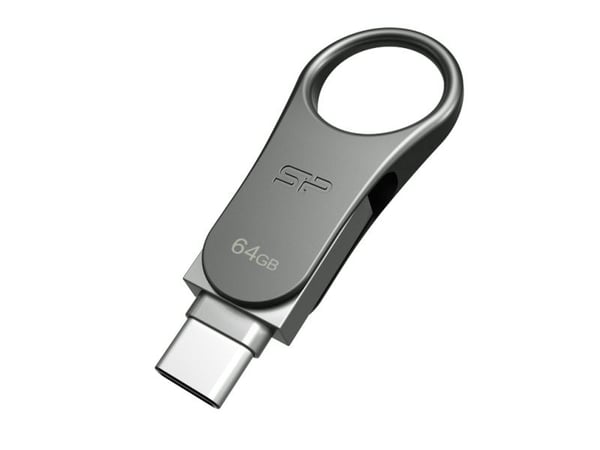 SILICON POWER Mobile C80 - USB-flashstasjon - 64 GB - USB 3.0 / USB-C - titan