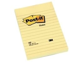 Post-It 660M, Gult, 102 mm, 152 mm, 6 stykker, 100 ark