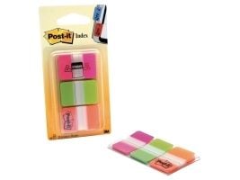 Post-it Index 686-PGO - Flikar med dispenser - 25.4 x 38 mm - 66 ark (3 x 22) - rosa, grön, orange
