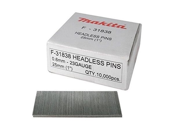 Makita - Headless pin - 10000 deler - lengde: 25 mm - bredde: 0.6 mm - for Makita DPT353Z, DPT353ZJ, PT354DSMJ, PT354DZ, PT354DZJ; XGT PT001GZ