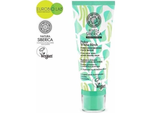 SIBERICA PROFESSIONAL Bereza Polar White Birch Pore Minimising Face Mask (mask-cream) för fet och aknebenägen hud 100 ml