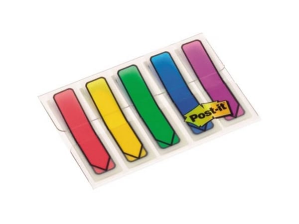 Post-it indeksfaner med piler 684-ARR4, 12x43 mm, neon: rosa + blå + gul + grønn (3M0651)