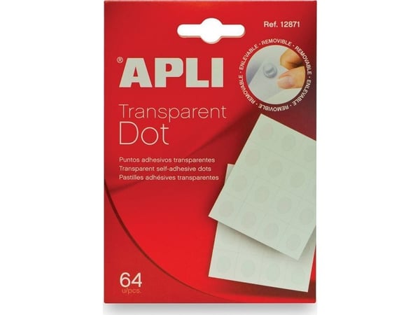 Fästcirklar transparent applikation typ "dot" löstagbar 64 st