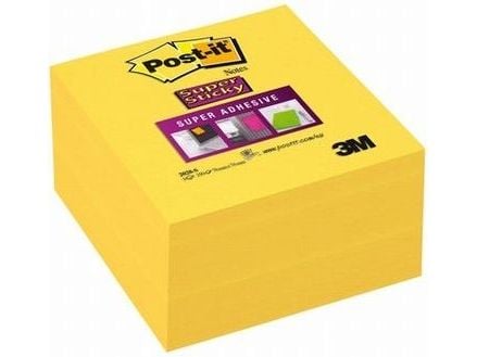Post-it Super Sticky gule puter, kube 76x76 mm, 350 ark (3M0507)