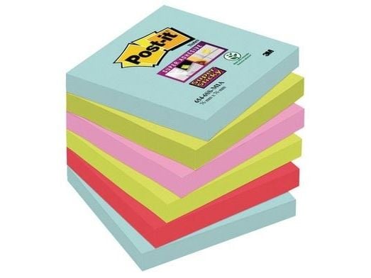 Post-It 7100263206, Neliö, Sininen, Vihreä, Vaaleanpunainen, Paperi, 76 mm, 76 mm, 90 arkkia