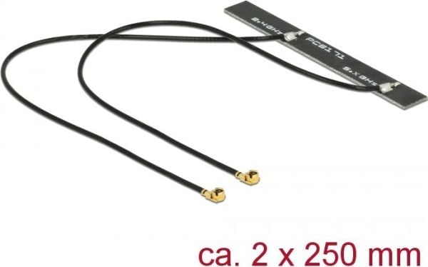 Delock WLAN 802.11 ac/a/h/b/g/n Twin - Antenne - PCB - Wi-Fi - 5 dBi - intern