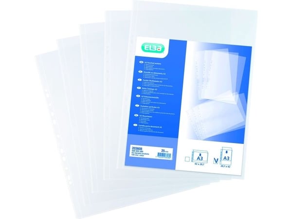 Plastlommer Elba A3 PP 0,12mm højformat - (25 stk.)