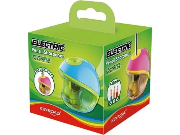 Keyroad elektrisk blyantspisser 1 stk (eske, assorterte farger)