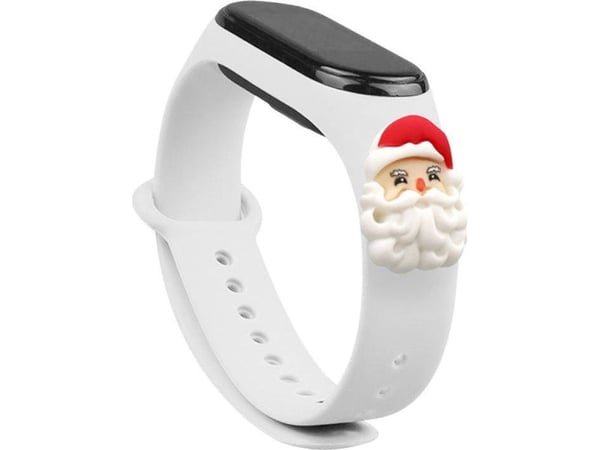 Hurtel hihna Xmas bändi Xiaomi Mi Band 4 / Mi Band 3 joulu silikoni hihna rannekoru valkoinen (Santa)