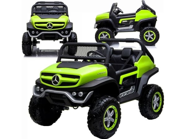 Lean Sport bil på batteri Mercedes Unimog grønn