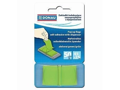 Donau indekskortholder med dispenser, PP, 45x25 mm, 50 stk, grønn 7558001PL-02