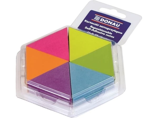 Donau Sticky pad, muistilappu, 43x50mm, 6x150 korttia, neon (5901498044239)