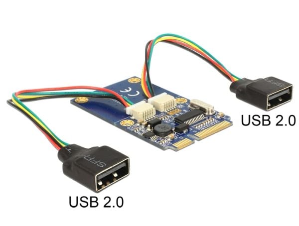 DeLOCK 95242, Mini PCI Express, USB 2.0, 0,48 Gbit/s, Windows 7 Enterprise, Windows 7 Enterprise x64, Windows 7 Home Basic, Windows 7 Home Basic x6...