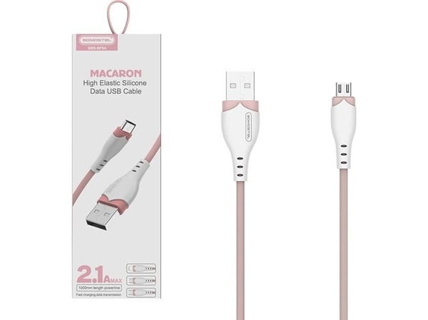 Somostel USB-A USB-kaapeli - microUSB 1,2 m vaaleanpunainen (28254)