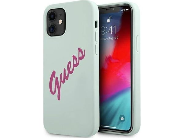 Guess Case Guess GUHCP12SLSVSVSBF Apple iPhone 12 mini niebieski fuksja/blå fuschia hardcase Silikon Vintage