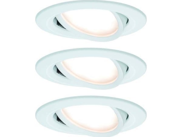 Paulmann 934.85, Innsunket spotlight, 3 ampuller, LED, 2700 K, 630 lm, Hvit