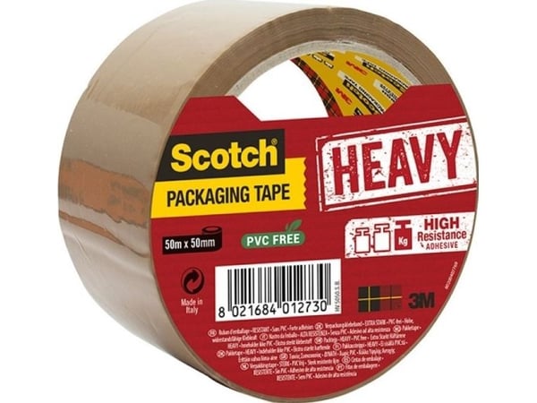 3M Scotch pakkausteippi HEAVY, 50 mm x 50 m, ruskea erittäin vahva, paksuus: 57 my, PVC-vapaa, - 1 kpl (HV5050SB)